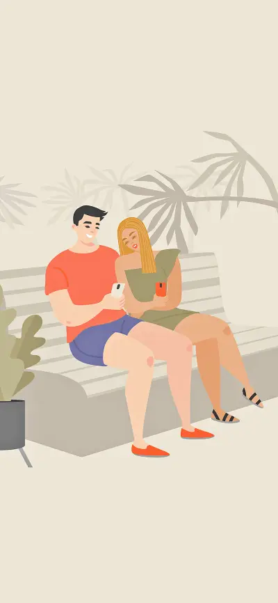 情侣插画-拍信图库