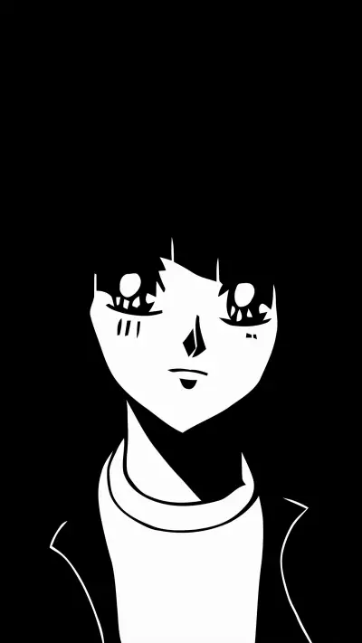 动漫少女剪影-拍信图库