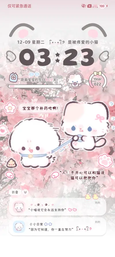 自定义粉色情侣小猫