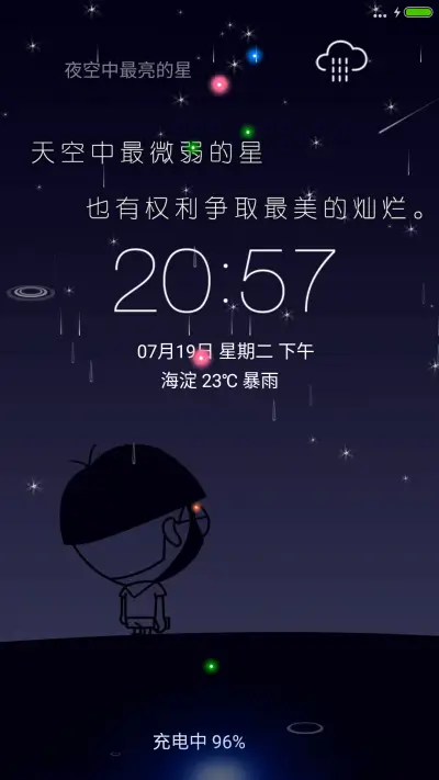 4D动态+流星雨滴充电特效壁纸重力滚动-夜空中最亮的星