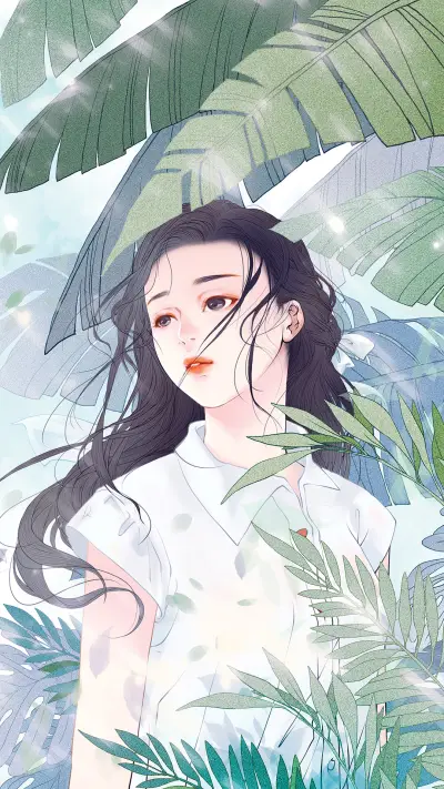 树影中的少女