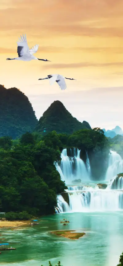 高山流水飞鹤-视觉中国