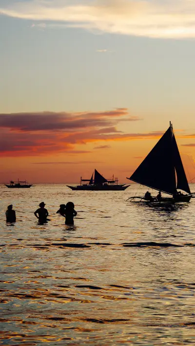 渔舟归来-拍信图库