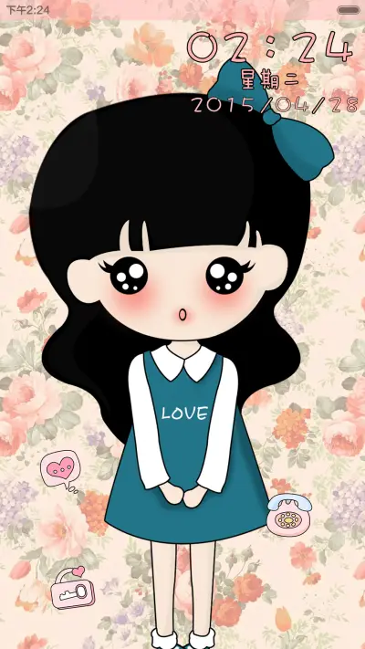 小豆逗_我是碎花控(双锁屏+百变时钟+自由桌面) - Screenshot 2